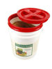 Picture of 5 Gallon White Bucket & Gamma Seal Lid - Food Grade Plastic Pail & Gamma2 Screw Seal Tight Lid (Red)