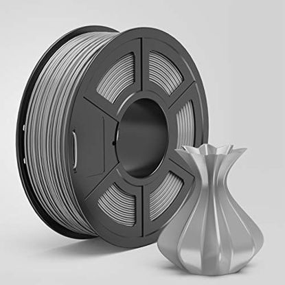 Picture of TECBEARS PLA 3D Printer Filament 1.75mm Silver, Dimensional Accuracy +/- 0.02 mm, 1 Kg Spool, Pack of 1