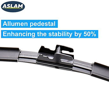 Picture of Windshield Wipers,ASLAM Type-G 26"+19" Wiper Blades:All-Season Blade for Original Equipment Replacement and Refills Replaceable,Double Service Life(set of 2)