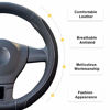 Picture of BOKIN Steering Wheel Cover, Microfiber Leather and Viscose, Breathable, Warm in Winter and Cool in Summer, Universal 15 Inches (New Black)