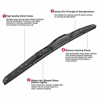 Picture of ABLEWIPE Windshield Hybird Wiper 20" + 18" Front Window Wiper Blades Model 18O13B(Set of 2)