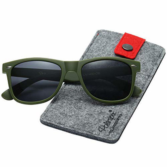GetUSCart- Polarspex Polarized 80's Retro Classic Trendy Stylish Sunglasses  for Men Women (Matte Army Green