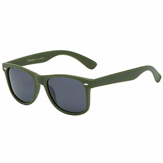 PolarSpex Men's Retro Sunglasses - Polarized Driving Shades In Wolf Grey Smoke (52mm) - View #3