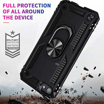 Picture of ULAK iPod Touch 7 Case, iPod Touch 6 Case, Hybrid Rugged Shockproof Cover with Built-in Kickstand for Apple iPod Touch 7th/6th/5th Generation (Black)