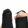 Picture of REECHO 20" 1-Pack 3/4 Full Head Wavy Clips in on Synthetic Hair Extensions Hairpieces for Women 5 Clips 4.6 Oz per Piece (24 Inch, Black Brown-Straight)