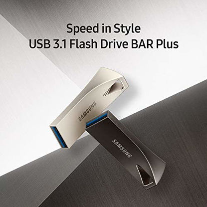 Picture of SAMSUNG BAR Plus 64GB - 200MB/s USB 3.1 Flash Drive, Champagne Silver (MUF-64BE3/AM)