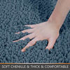 Picture of Yimobra Original Luxury Chenille Bath Mat, 55.1 x 24 Inches, Soft Shaggy and Comfortable, Large Size, Super Absorbent and Thick, Non-Slip, Machine Washable, Perfect for Bathroom, Denim Blue