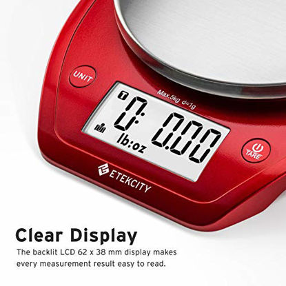 Etekcity Food Kitchen Scale, Digital Grams and Ounces for Weight Loss,  Baking, Cooking, Keto and Meal Prep, Small, 304 Stainless Steel 