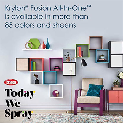 Picture of Krylon K02732007 Fusion All-In-One Spray Paint for Indoor/Outdoor Use, Satin Black