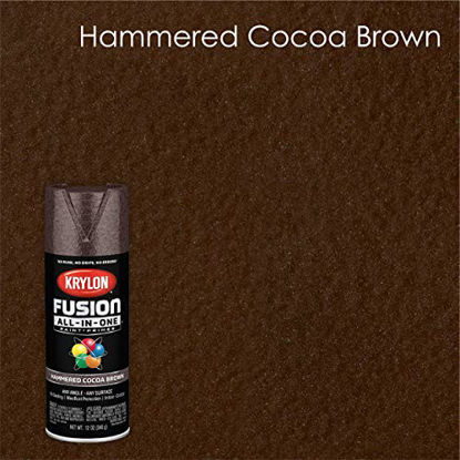 Picture of Krylon K02785007 Fusion All-In-One Spray Paint for Indoor/Outdoor Use, Hammered Cocoa Brown