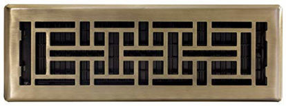Picture of Decor Grates Oriental Floor Register, 4x14, Antique Brass