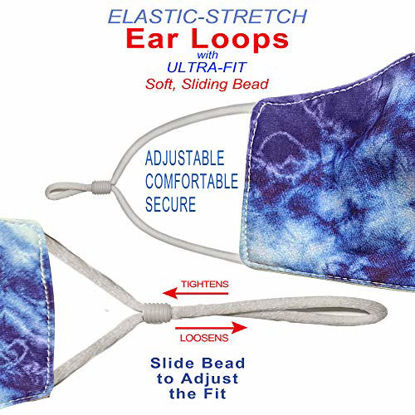 Picture of Washable Face Mask with Adjustable Ear Loops & Nose Wire - 3 Layers, Made in USA (Music Note)