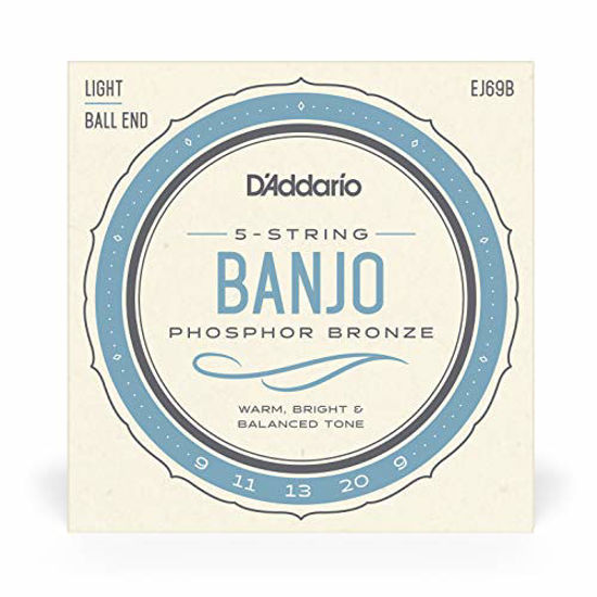 Picture of D'Addario EJ69B Phosphor Bronze 5-String Ball-End Banjo Strings, Light, 9-20