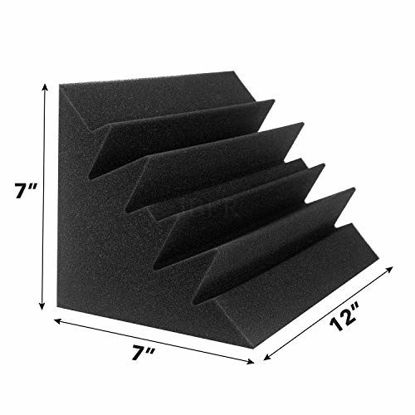 Picture of JBER 4 Pack Acoustic Foam Bass Trap Studio Foam 12" X 7" X 7" Soundproof Padding Wall Panels Corner Block Finish for Studios Home and Theater