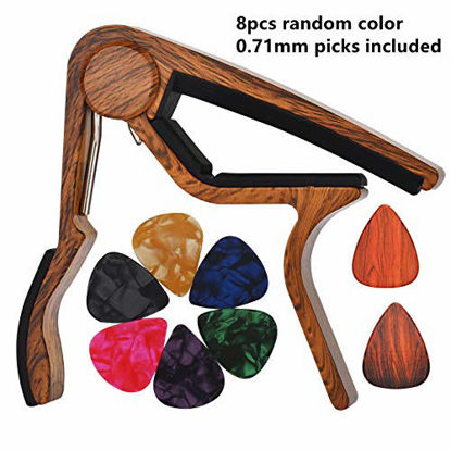 Picture of Moreyes Guitar Picks Guitar Capo Acoustic Guitar Accessories Trigger Capo With Free Guitar Picks (GC-9 Rosewood)