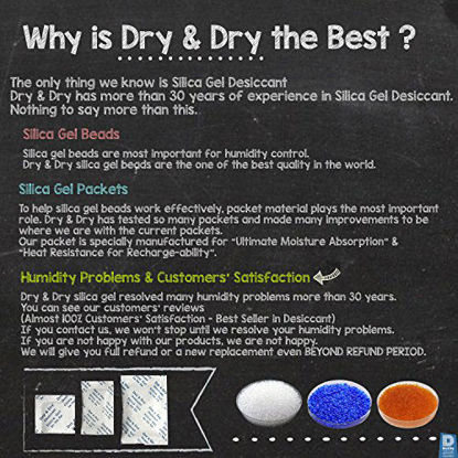Picture of Dry & Dry 2 Gram [50 Packets] Premium Pure Silica Gel Packets Desiccant Dehumidifier - Food Safe Rechargeable Silica Gel Packs