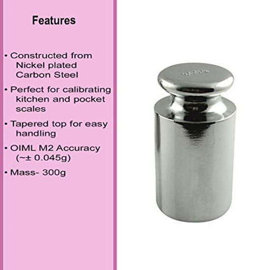 Picture of AMERICAN WEIGH SCALES Calibration Weight for AWS Digital Scale, Carbon Steel, Chrome Finish, 300G (300WGT)