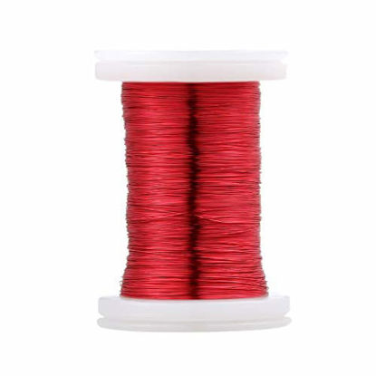 Picture of BNTECHGO 34 AWG Magnet Wire - Enameled Copper Wire - Enameled Magnet Winding Wire - 2 oz - 0.0063" Diameter 1 Spool Coil Red Temperature Rating 155 Widely Used for Transformers Inductors