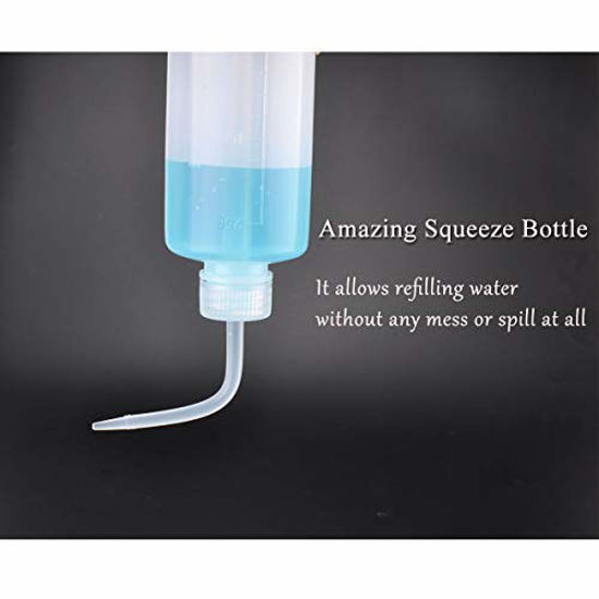 Nvzi 500ml Plastic Safety Wash Bottle, 4 Colors Lab Squeeze Bottle With