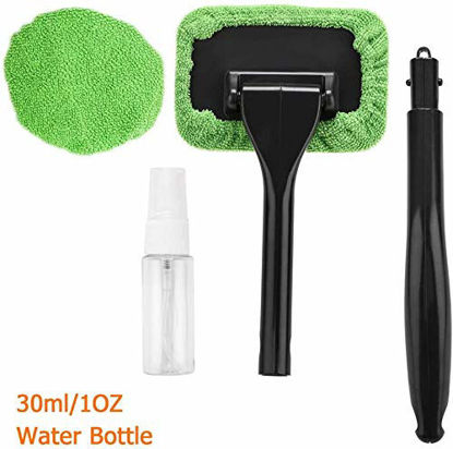Picture of XINDELL Window Windshield Cleaning Tool Microfiber Cloth Car Cleanser Brush with Detachable Handle Auto Inside Glass Wiper Interior Accessories Car Cleaning Kit