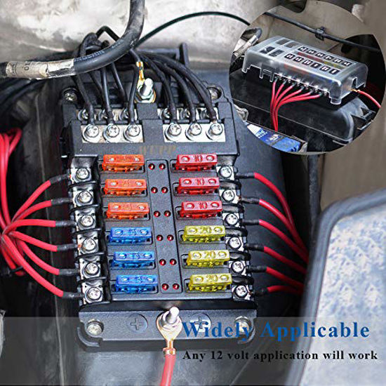 GetUSCart WUPP Boat Fuse Block, Waterproof Fuse Panel with LED Warning