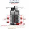 Picture of WUPP Boat Fuse Block, Waterproof Fuse Panel with LED Warning Indicator Damp-Proof Cover - 12 Circuits with Negative Bus Fuse Box Holder for Car Marine RV Truck DC 12-24V, Fuses Included