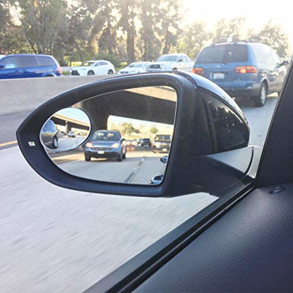 Picture of Ampper Oval Blind Spot Mirror, HD Glass Frameless Stick on Adjustabe Convex Wide Angle Rear View Mirror for Car Blind Spot, Pack of 2