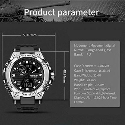 Picture of Men's Military Watch Outdoor Sports Electronic Watch Tactical Army Wristwatch LED Stopwatch Waterproof Digital Analog Watches