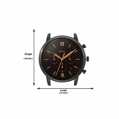 Picture of Fossil Men's Neutra Chrono Quartz Stainless Chronograph Watch, Color: Black, Brown Dial (Model: FS5525)