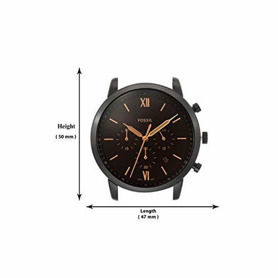 Picture of Fossil Men's Neutra Chrono Quartz Stainless Chronograph Watch, Color: Black, Brown Dial (Model: FS5525)