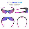Picture of Polarized Sports Sunglasses for Men Women Youth Baseball Cycling Running Driving Fishing Golf Motorcycle TAC Glasses UV400 (Black Pink)