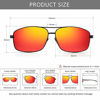 Picture of SUNGAIT Ultra Lightweight Rectangular Polarized Sunglasses UV400 Protection (Black Frame Red Mirror Lens, 62) Metal Frame 2458 HEKHO