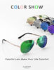 Picture of LUENX Men Aviator Sunglasses Polarized Womens Mirror Green Lens Metal Gold Frame with case