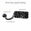 Picture of ASUS ROG Strix LC 240 RGB AIO Liquid CPU Cooler 240mm Radiator, Dual 120mm 4-Pin PWM Fans with Fanxpert Controls, Support for Intel and AMD Motherboards