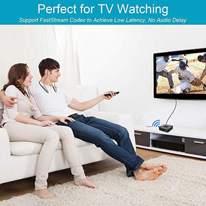 Picture of Golvery Wireless Headphones Earbuds for TV Watching, Bluetooth Headset Earphones Hearing Set w/ Audio Transmitter for PC DVD Projector CD w/ Optical Digital RCA 3.5mm Aux, Plug n Play, No Audio Delay