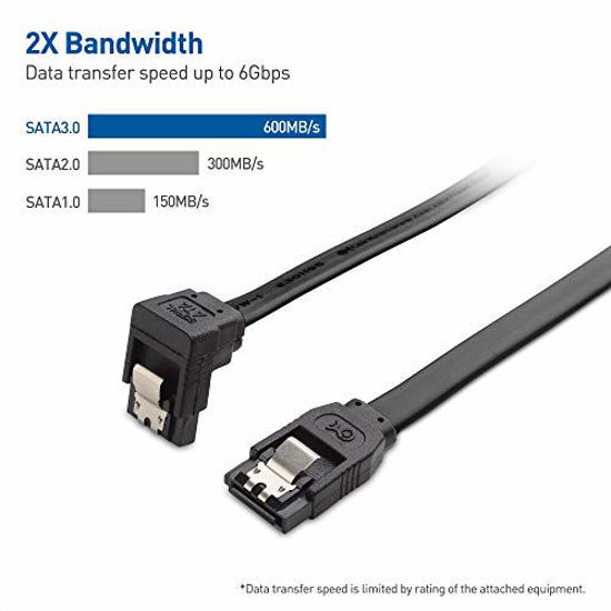 Câble SATA Avec Connecteur Droit Et Angle Droit - Longueur 90 Cm (0.9m), Verrouillage - Pour Disque Dur, SSD