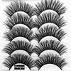 Picture of outopen 3D Mink False Eyelashes Full Strips Thick Cross Long Lashes Wispy Fluffy Eye Makeup Tools 5 Pairs (Q1)