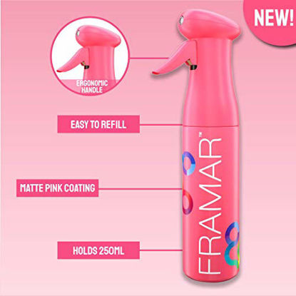 Picture of Framar Pink Premium Hair Spray Bottle Continuous Mist, Water Spray Bottle For Hair, Atomizer Spray Bottle, Spray Water Bottle, Plant Mister Spray Bottle, Fine Mist bottle, Face Spray Bottle