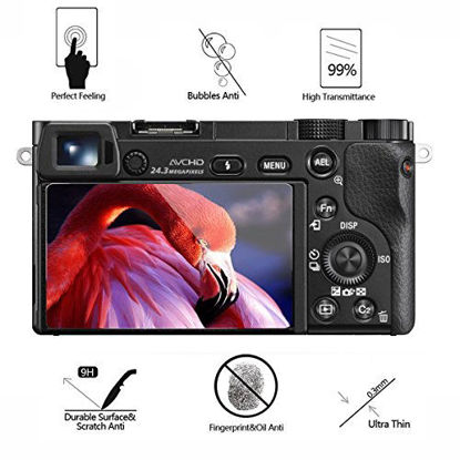 Picture of (3-Pack) Screen Protector for Sony DSLR Alpha Nex-7 NEX-6 NEX-5 A6000 A6300 A5000 Camera, Akwox Anti-scrach Tempered Glass 9H Cover