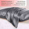 Picture of Ravmix 100% Pure Natural Silk Pillowcase for Hair and Skin with Hidden Zipper Queen Size 21 Momme 600TC Hypoallergenic Soft Breathable Both Sides Silk, 20×30inches, 1PCS, Space Gray