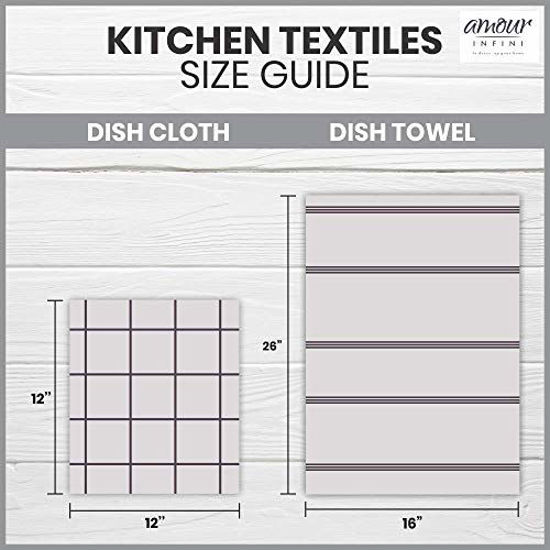 Picture of AMOUR INFINI Cotton Terry Kitchen Dish Cloths | Set of 8 | 12 x 12 Inches | Super Soft and Absorbent |100% Cotton Dish Rags | Perfect for Household and Commercial Uses | Red