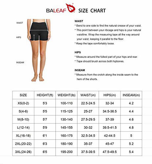 BALEAF Women's 5 High Waist Workout Yoga Running Compression Exercise  Volleyball Shorts Side Pockets Coral XS