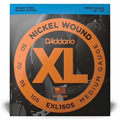 Picture of D'Addario EXL160S Nickel Wound Bass Guitar Strings, Medium, 50-105, Short Scale