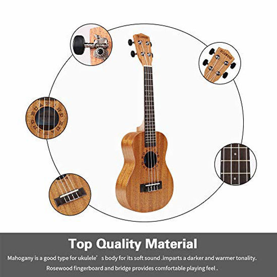 HUAWIND Concert Ukuleles for Beginners 23 inch with Gig Bag Mahogany  ukeleles for Adults Starter