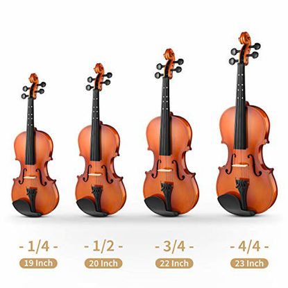 Picture of Eastar 4/4 Violin Set Full Size Fiddle EVA-2 for Kids Beginners Students with Hard Case, Rosin, Shoulder Rest, Bow, and Extra Strings (Imprinted Finger Guide on Fingerboard)