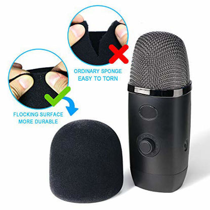 Picture of Pop Filter for Blue Yeti X Mic - Foam Microphone Windscreen Cover with Velvet-like Fabric Covering to Reduce Mic Noises by YOUSHARES