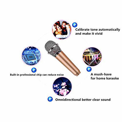 Picture of Mini Microphone,Omnidirectional Mic for Voice Recording,Chatting and Singing on iPhone,Android (Rose Gold)