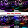 Picture of EJ's SUPER CAR Car LED Strip Light, 4pcs 36 LED DC 12V Multicolor Music Car Interior Light LED Under Dash Lighting Kit with Sound Active Function and Wireless Remote Control, Car Charger Included