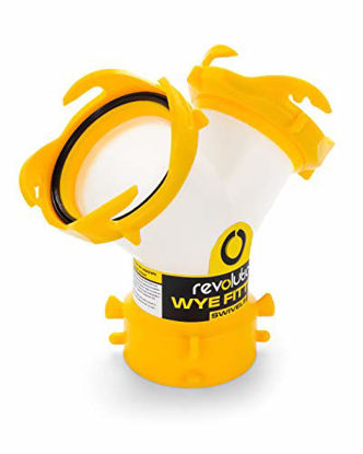 Picture of Camco 39629 Revolution Translucent Wye Fitting -Connects Two Sewer Hoses with Lug Fittings the Same Dump Station, Odor Tight Connection