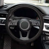 Picture of KAFEEK Elastic Stretch Steering Wheel Cover,Warm in Winter and Cool in Summer, Universal 15 inch, Microfiber Breathable Ice Silk, Anti-Slip, Odorless, Easy Carry,Black